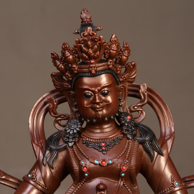 Gelbe Jambhala Bodhisattva Figur Mitgefühl Kupfer Statue Home Office Dekoration - image 13