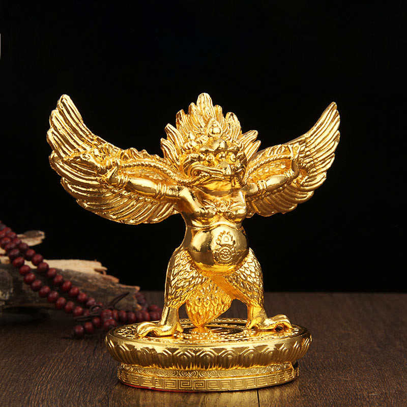Tibetische goldene Garuda-Vogellegierung, Schutz-Heimdekoration - Goldener Garuda-Vogel (Weisheit♥Schutz) - image 0