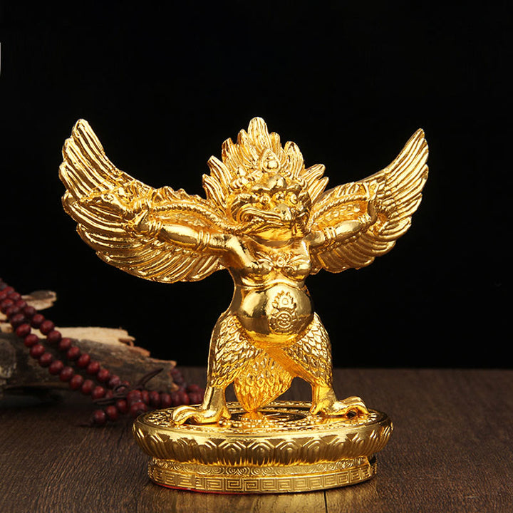 Tibetische goldene Garuda-Vogellegierung, Schutz-Heimdekoration - Goldener Garuda-Vogel (Weisheit♥Schutz) - image 0