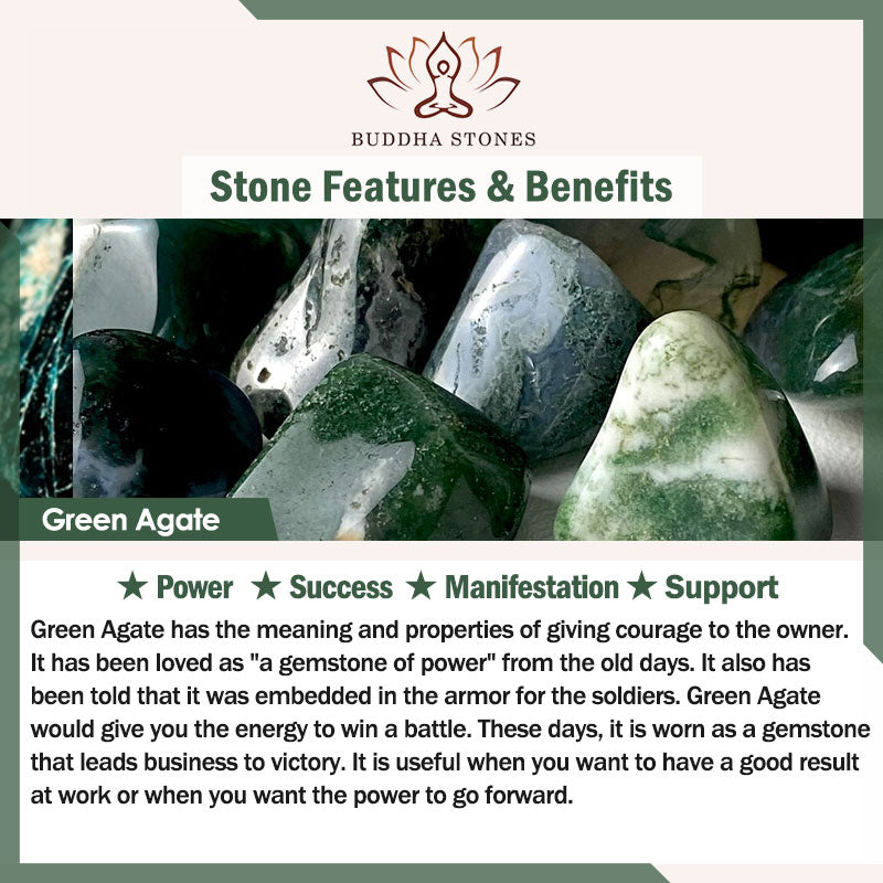 Buddha Stones Armband mit Anhängern aus grünem Achat und weißem Jade, verziert mit Blütenkürbisblättern - image 6