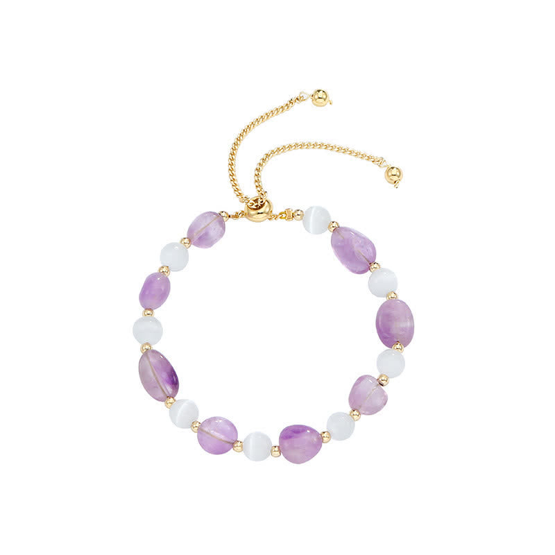 Amethyst Rosa Kristall Schwarz Rutilquarz Spirituelles Bewusstseinsarmband - image 5