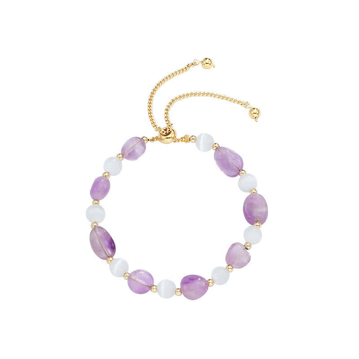 Amethyst Rosa Kristall Schwarz Rutilquarz Spirituelles Bewusstseinsarmband - image 5