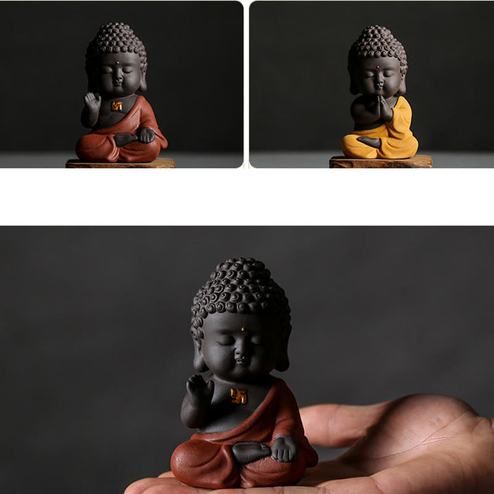Buddha Stones, kleine Buddha-Gelassenheit, lila Ton, Heim-Schreibtisch-Dekoration - image 29