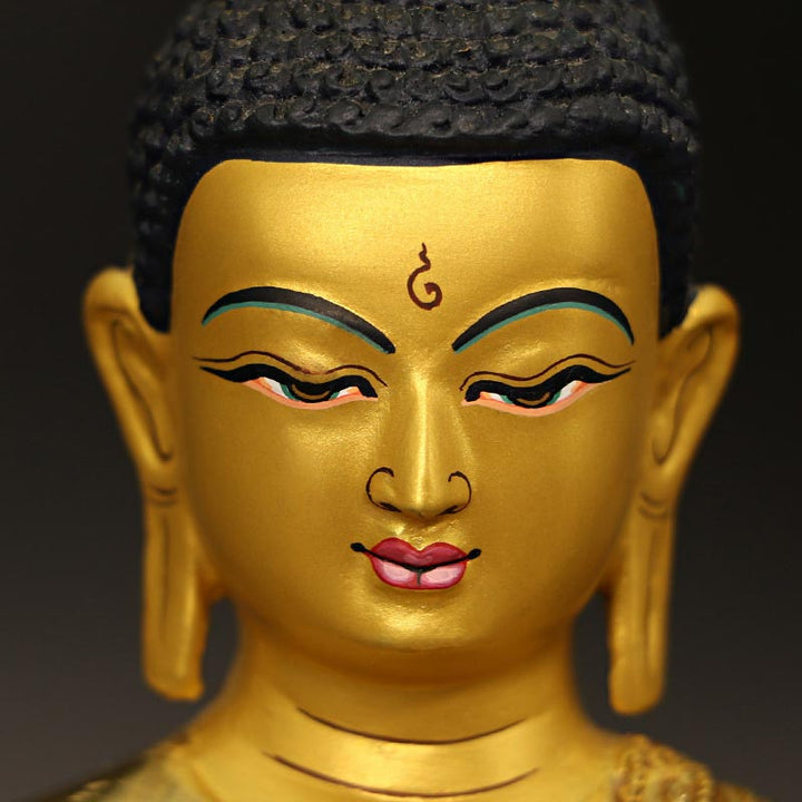 Buddha Shakyamuni Medizin Buddha Mitgefühl Kupfer vergoldet Statue Dekoration - image 9