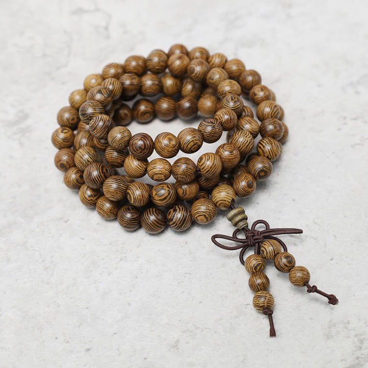 Buddha Stones 108 Mala Perlen Armband Gebet Meditation Sandelholz Elastisch - image 14