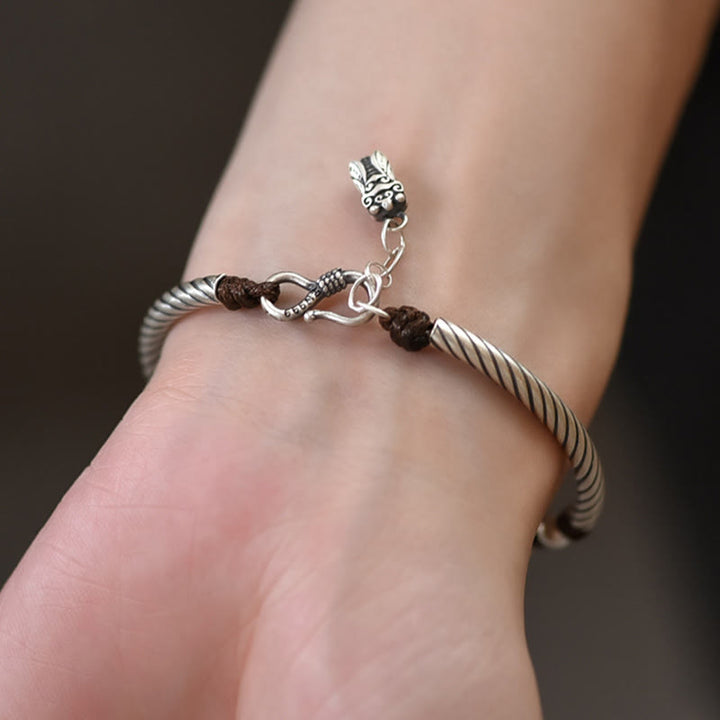 999 Sterling Silber Bambusmuster Zikade Glück Reichtum Armband - image 7