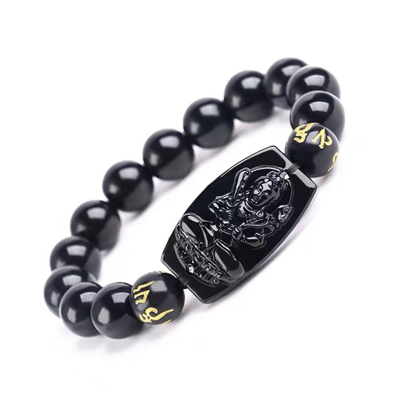 Buddha Stones Chinesisches Sternzeichen-Obsidian-Schutzarmband - Ox & Tiger-10mm - image 1
