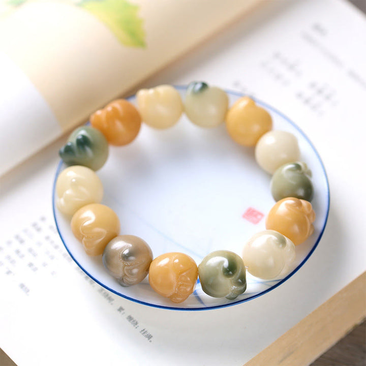 Buddha Stones Mehrschichtiges Bodhi-Samen-Armband mit niedlicher Katzenpfote und ruhiger Harmonie - Bodhi-Samen (Glücksverheißung ♥ Glück) - image 1