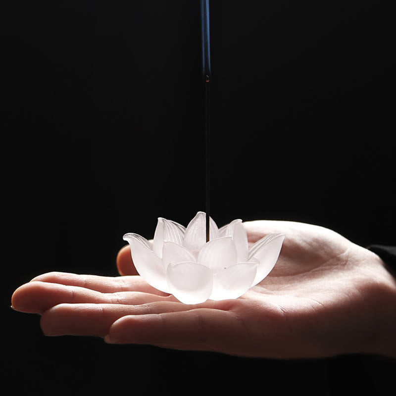 Mini Lotus Liuli Crystal Healing Meditation Stick Weihrauchbrenner - Weißer Lotus 6,5 x 3 cm - image 0