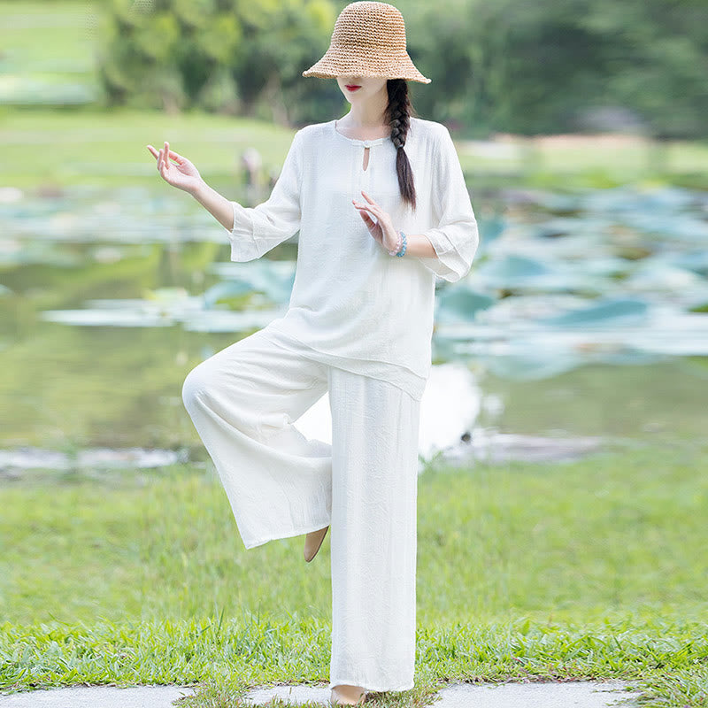 Tai Chi Meditation Gebet Zen Spirituelle Morgenpraxis Kleidung Damen Set - image 2