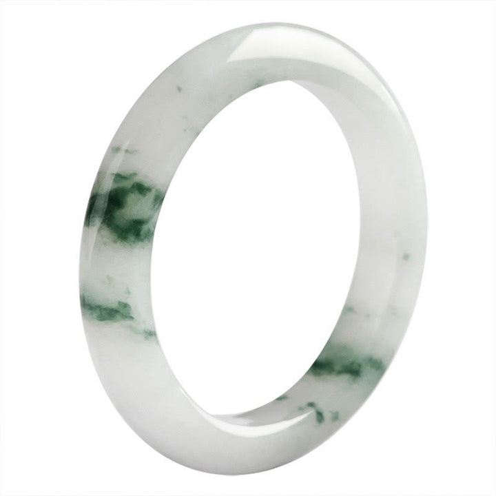 Buddha Stones Natürlicher grüner Jade-Glücks- und Fülle-Ring