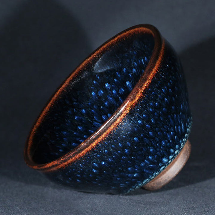 Buddha Stones, handgefertigt, blauer Francolinus-Spot, chinesische Jianzhan-Keramik-Teetasse, Kung-Fu-Teetasse, Schüssel - image 14