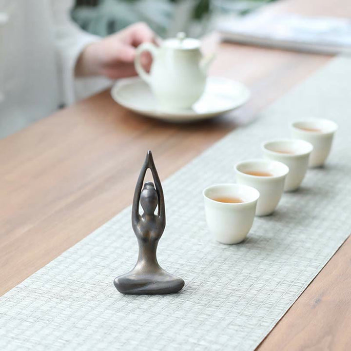 Abstrakte Yoga-Meditationsübung, Keramik, spirituelle Figur, Skulptur, Dekoration - image 14