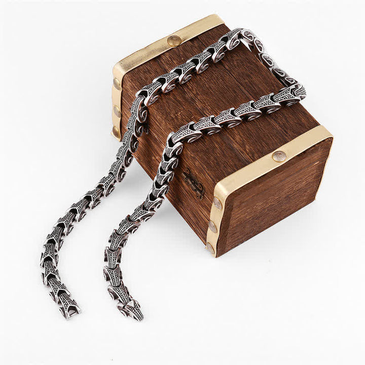 Buddha Stones Drachenmuster Titan Stahl Schutz Halskette Anhänger Armband - image 19