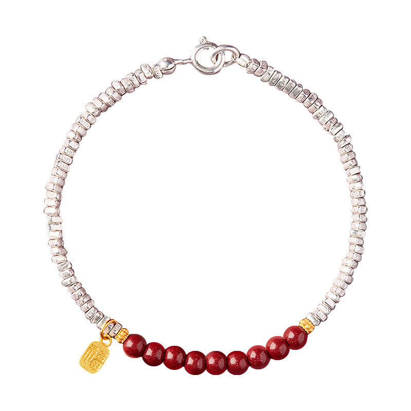 Buddha Stones 925 Sterling Silber Cinnabar Fu Charakter Segensarmband - image 11