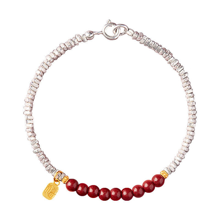 Buddha Stones 925 Sterling Silber Cinnabar Fu Charakter Segensarmband - image 11