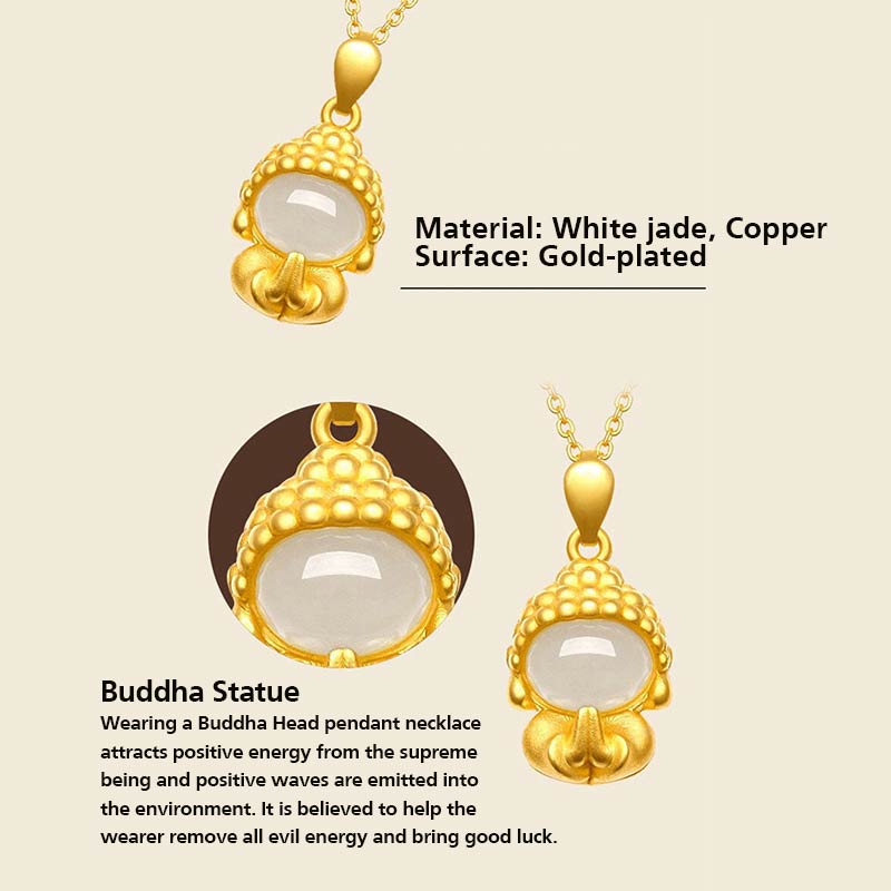Weiß Jade-Buddha-Halskette mit Erfolgsanhänger - image 5