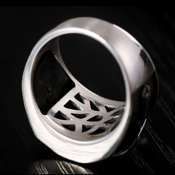 Verstellbarer Ring aus 925er-Sterlingsilber mit Buddha Stonesn, Sanskrit-Design, geschnitzter Schutz - image 11