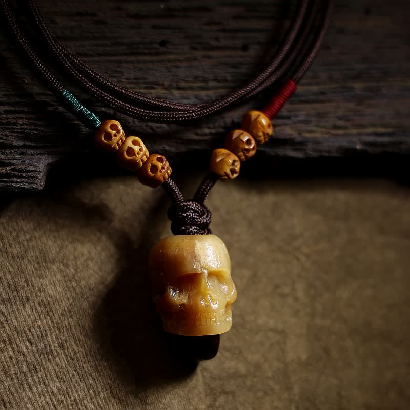 Buddha Stones tibetischer Kamelknochenschädel, der Herr der Leiche, Waldschutz-Halskettenanhänger - image 1