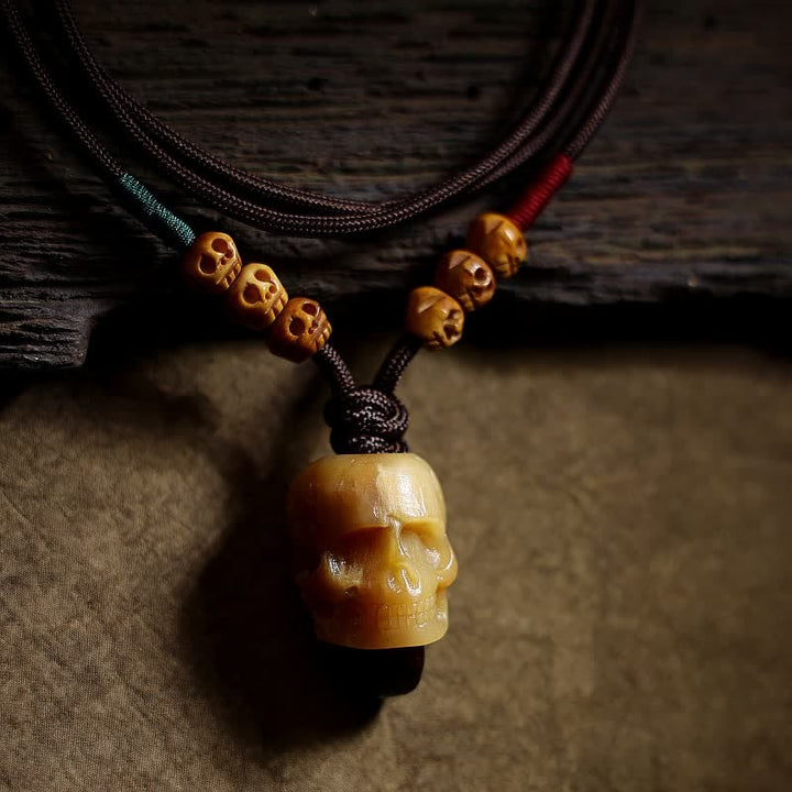 Buddha Stones tibetischer Kamelknochenschädel, der Herr der Leiche, Waldschutz-Halskettenanhänger - image 1
