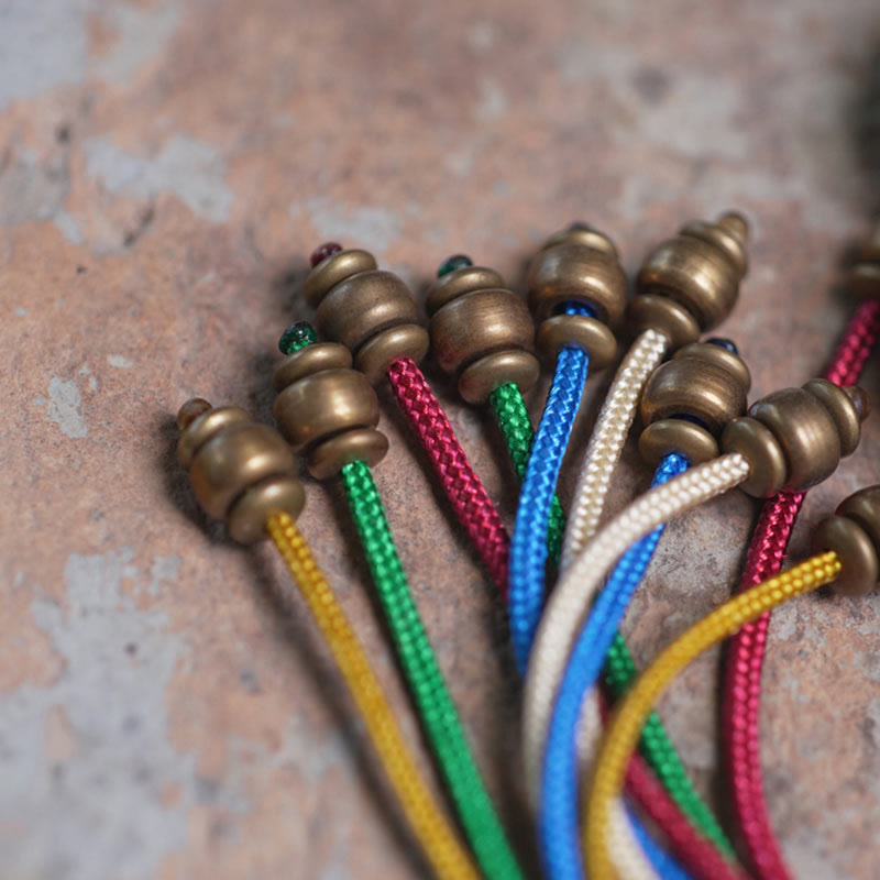 Buddha Stones Armband aus tibetischem Ebenholz und Kupfer mit Friedensquaste - image 6