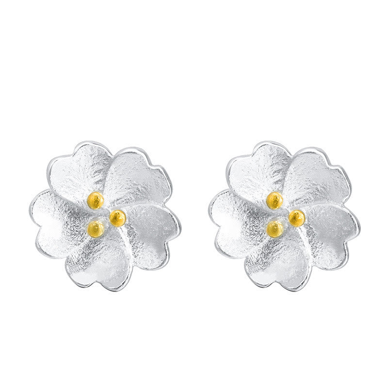 Buddha Stones Ohrstecker aus 925er-Sterlingsilber, Kirschblüten, Blumenmuster, ruhig - image 8