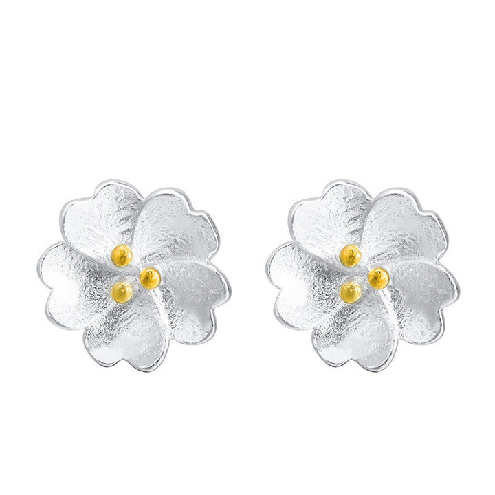 Buddha Stones Ohrstecker aus 925er-Sterlingsilber, Kirschblüten, Blumenmuster, ruhig - image 8