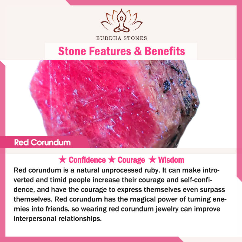 Buddha Stones 925 Sterling Silber Red Corundum Courage Ring - image 13