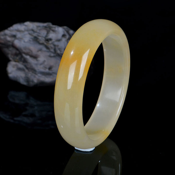 Natürlicher goldener Jade-Glücks- und Reichtumsarmband-Armreif - image 3