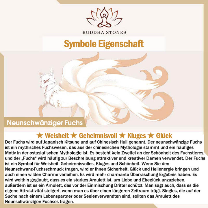 Armband mit Buddha Stonesn, tibetischem Räucherstäbchen, Asche, Liuli-Glasperlen, Glücksschutz, Neunschwänziger Fuchs