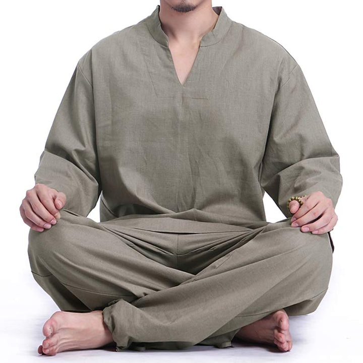 Buddha Stones, Meditation, Gebet, spirituelle Zen-Praxis, Yoga-Kleidung, Herren-Set - DunkelMeergrün - US/ UK/AU44，EU54 (3XL) - image 0