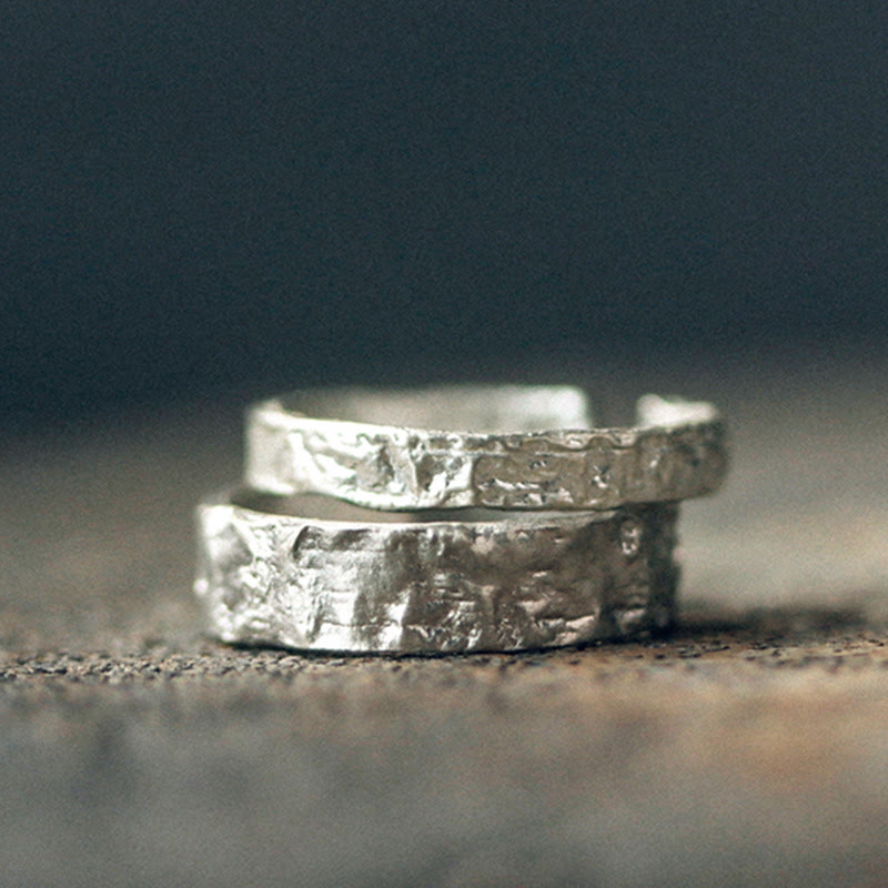 Buddha Stones Schlichter Segensring aus 925er Sterlingsilber für Paare - image 7