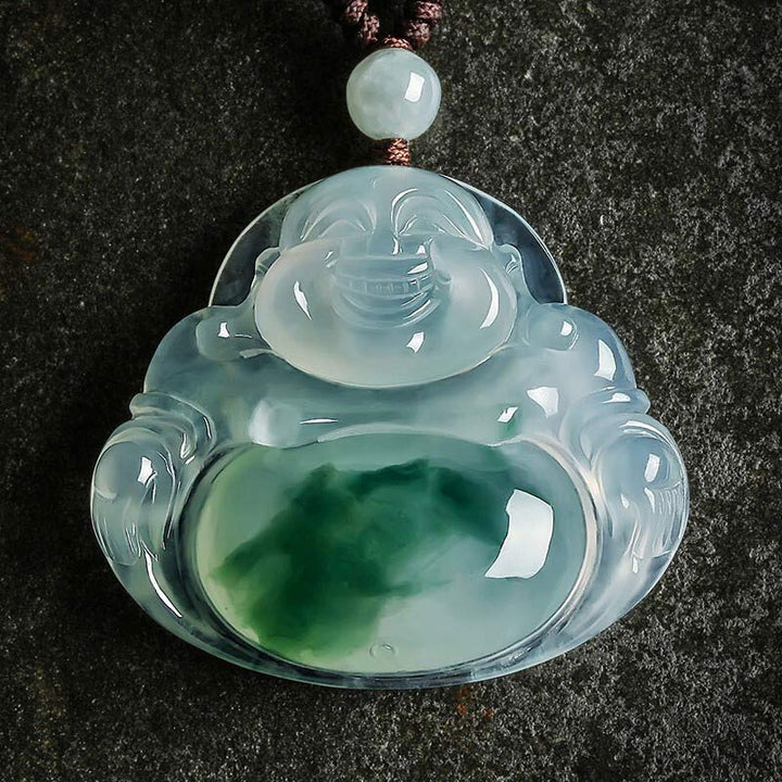 Buddha Cyan Jade Glück Halskette Anhänger - Cyan-Jade - image 0