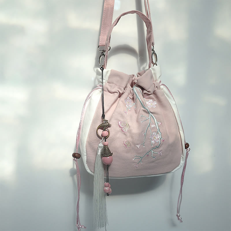 Buddha Stones Handgefertigte bestickte Blumen Canvas Tote Schultertasche Handtasche - image 51