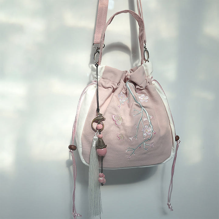 Buddha Stones Handgefertigte bestickte Blumen Canvas Tote Schultertasche Handtasche - image 51