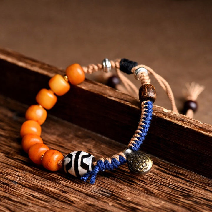 Buddha Stones Tibetisches Armband mit Dzi-Perlen aus Messing - image 4