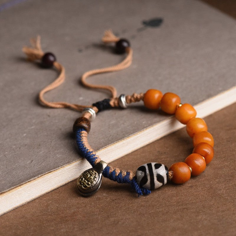 Buddha Stones Tibetisches Armband mit Dzi-Perlen aus Messing - image 2