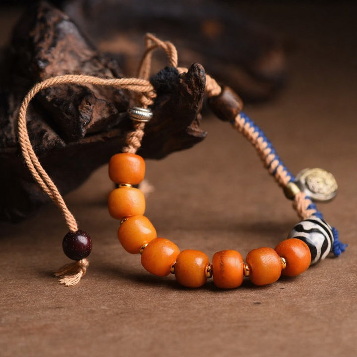 Buddha Stones Tibetisches Armband mit Dzi-Perlen aus Messing - image 8