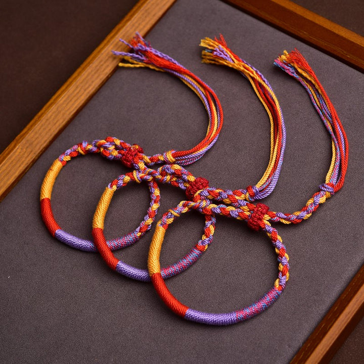 Buddha Stones Tibetisches mehrfarbiges Seilarmband im Folk-Stil - image 0