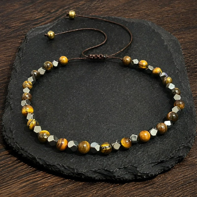 Buddha Stones Tigerauge-Armband aus schwarzem Magnetit, geflochten, verstellbar - image 1