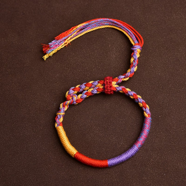 Buddha Stones Tibetisches mehrfarbiges Seilarmband im Folk-Stil - Mehrfarbiges Armband (Handgelenkumfang: 16–20 cm) - image 1