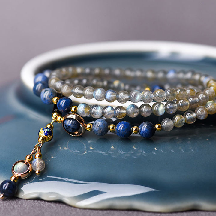 Buddha Stones Armband aus Mondstein, Lapislazuli und Mondstein – beruhigend, heilend und positiv - image 11