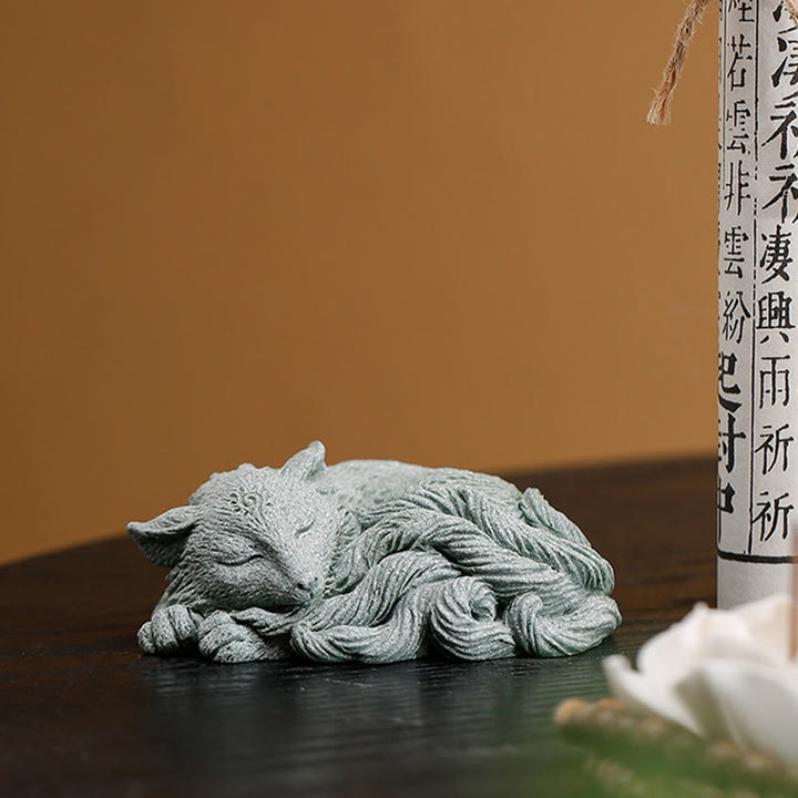Buddha Stones Kleiner neunschwänziger Fuchs zum Schutz für Zuhause, Tee, Haustier, Dekoration - image 7
