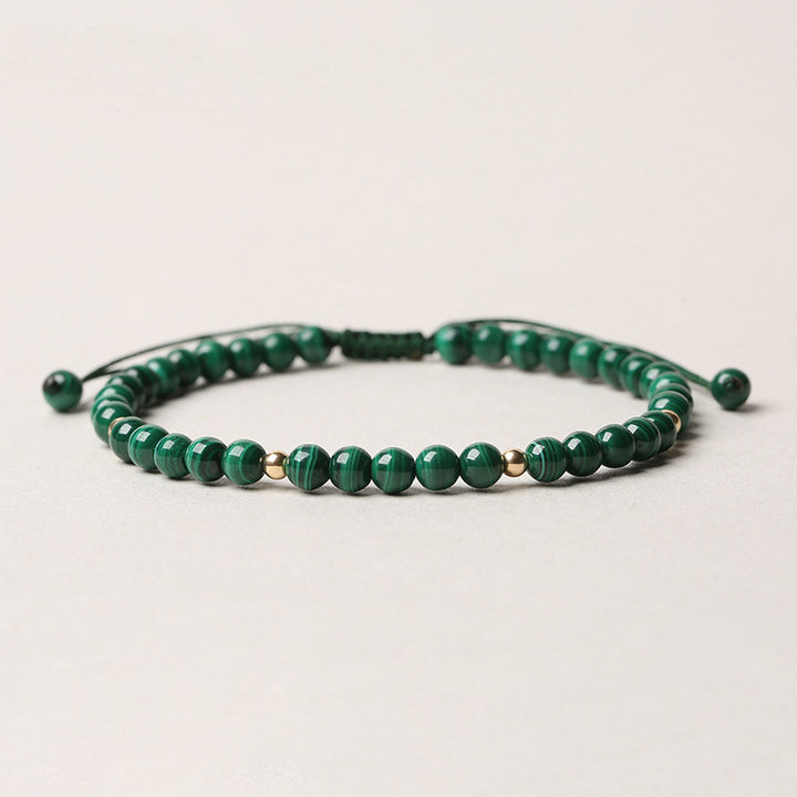 Buddha Stones ​​4 mm Natürliches Malachit-Armband zum Schutz und zur Beruhigung - image 0