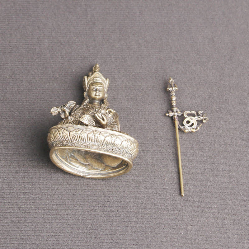 Padmasambhava Buddha Figur Gelassenheit Kupfer Statue Dekoration Tempel Ornament - image 8