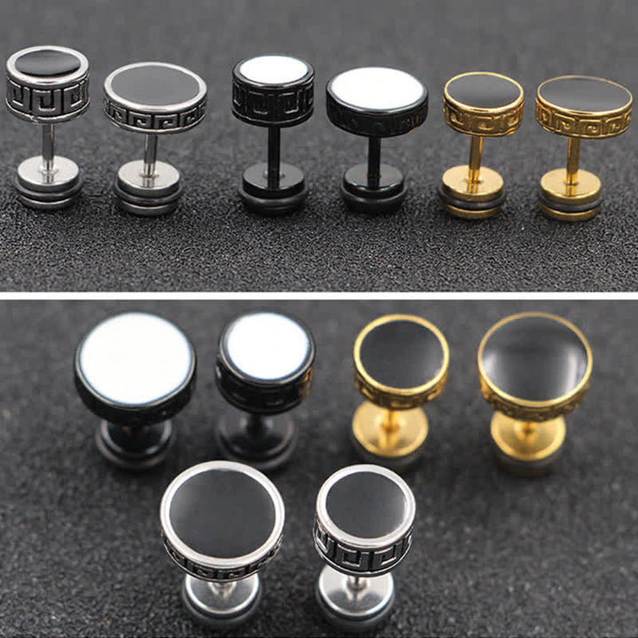 Buddha Stones Coole Männer Titan Stahl Balance Runde Ohrstecker - image 13