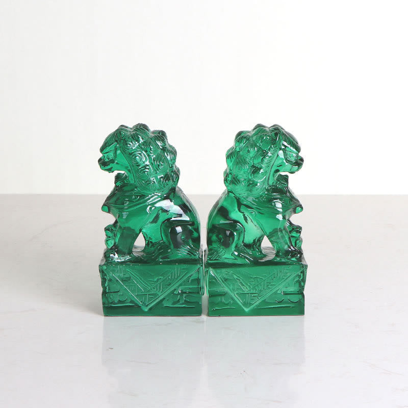 2 Stück Löwen-Statue, Mut, Stärke, Kunstharz, Heim- und Bürodekoration - Ein Paar Löwengrün - image 12