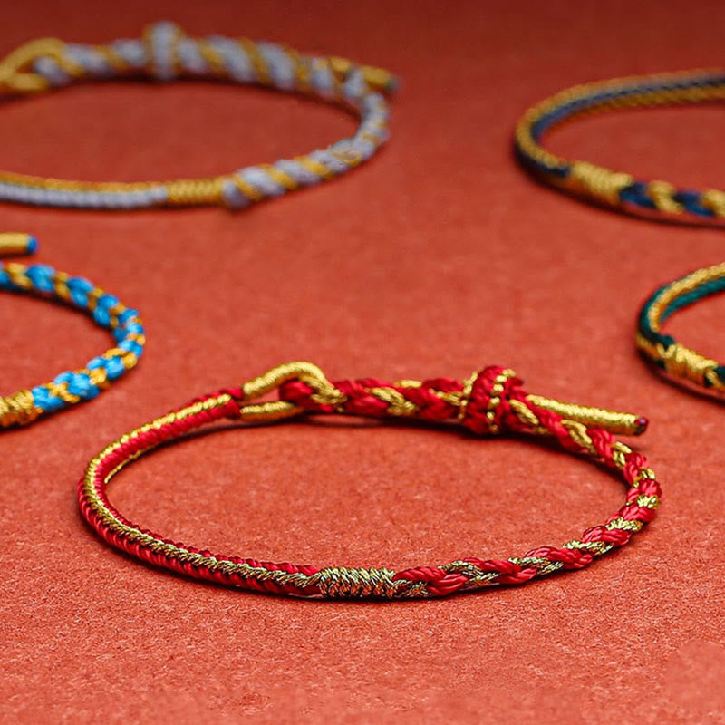 Buddha Stones Handgefertigtes chinesisches Sternzeichen-Kaninchen-Hahn-Ratte-Pferd-Drachen-Schutzgeflecht-Armband - image 7