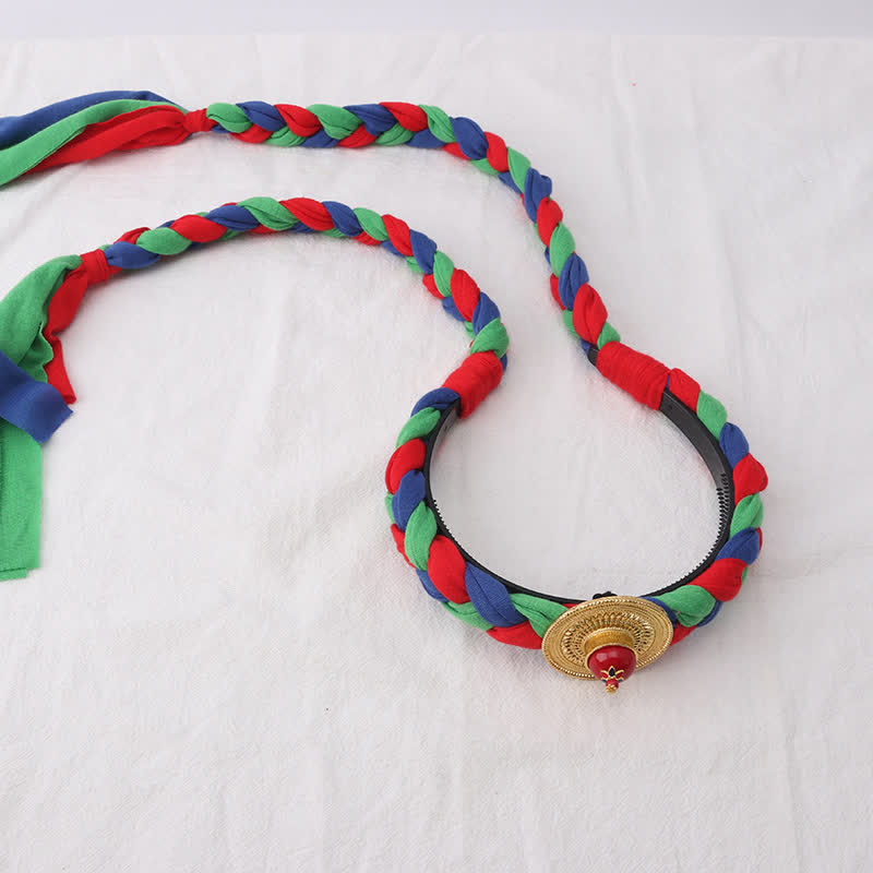 Tibetische bunte Quastenperlen Haarschmuck Haarschmuck - Blau - Korn - image 7