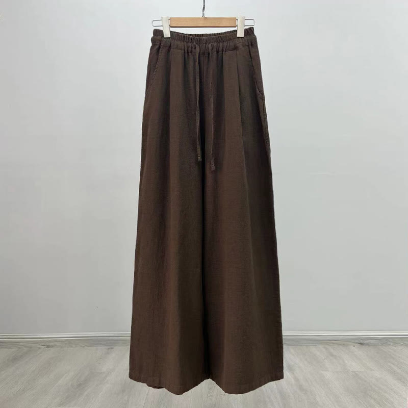 Buddha Stones – Hose mit weitem Bein und Kordelzug, lässige Yogahose für Damen mit Taschen